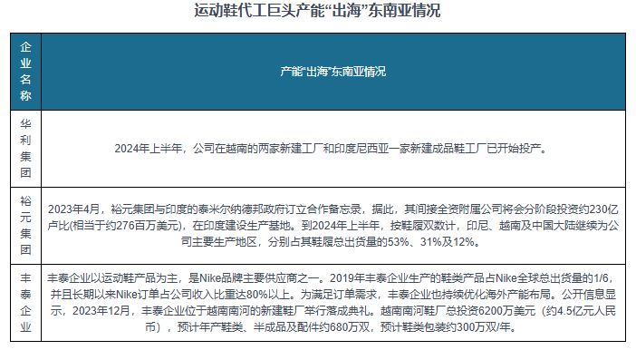 发展前景预测报告（2024-2031年）球友会中国运动鞋代工行业现状深度研究与(图7)